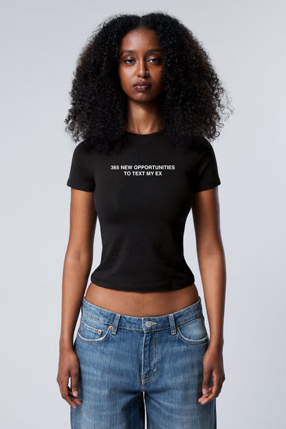 WEEK 1 BABY TEE BLACK