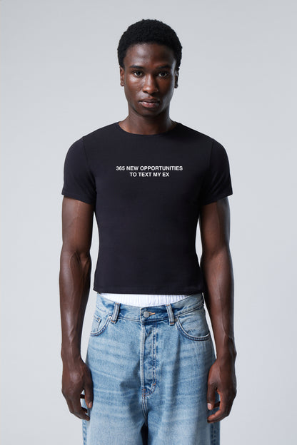 WEEK 1 BABY TEE BLACK